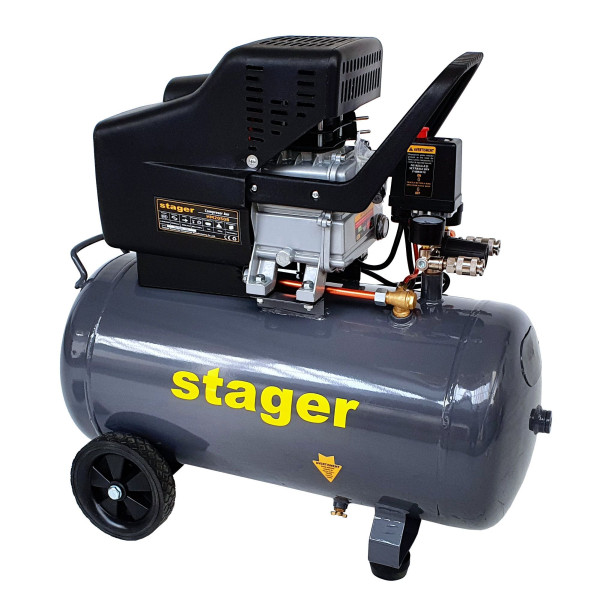 Compresor aer Stager HM2050B, 50L, 8bar, 200L/min, monofazat, angrenare directa