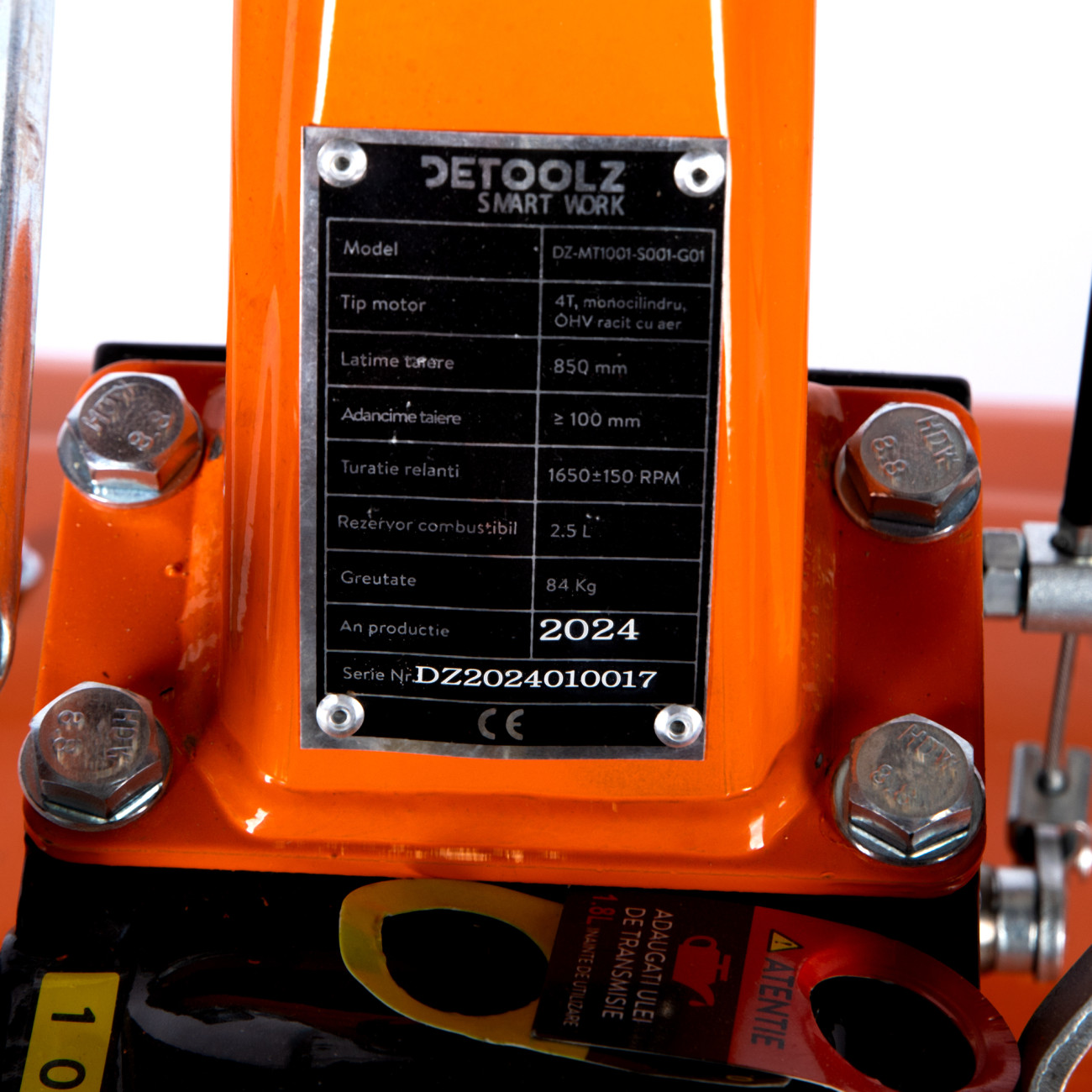 Motocultor motorina, DETOOLZ, 7CP, 280CC, 4T, 2 viteze inainte + 1 inapoi, pornire manuala, cu roti — imaginea 20