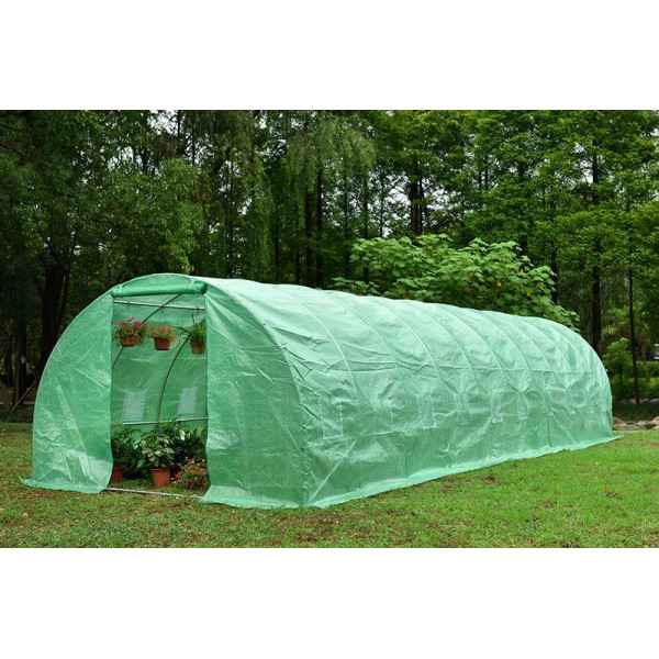 Solar/Sera, 12 x 3 x 2m, schelet metalic, 140g/mp UV4 + cadou sistem de irigare