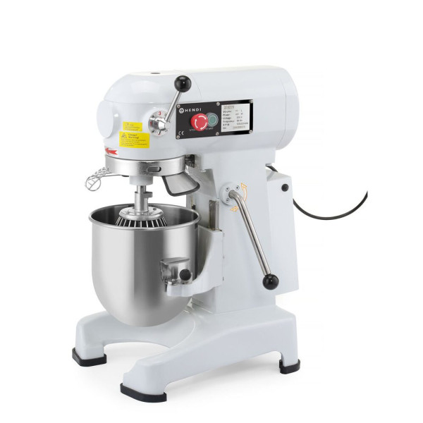 Mixer profesional planetar spirala cu vas detasabil 3 viteze, roti pivotante, vas inox, Hendi 10 litri 500 W, 390x404x (H) 620 mm