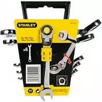 Set 6 chei combinate Stanley cu clichet articulate 8, 10, 12, 13, 17, 19 mm