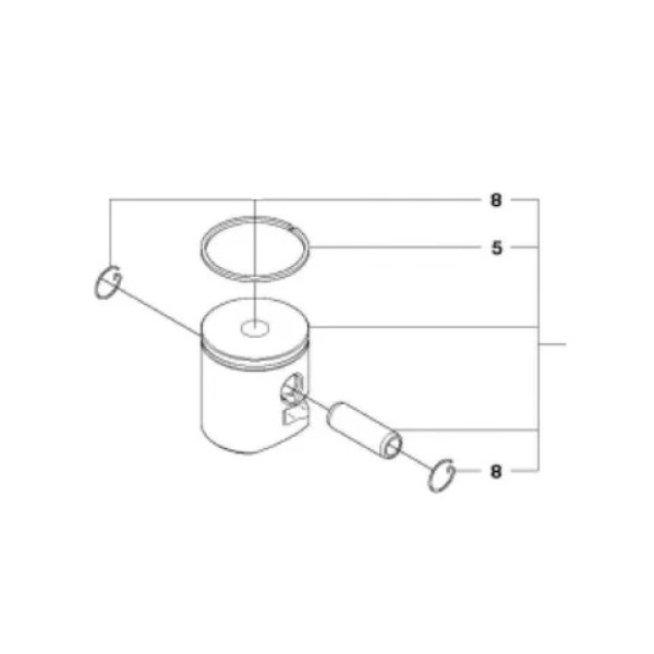 Piston complet drujba Husqvarna 130, 135 Mark II original