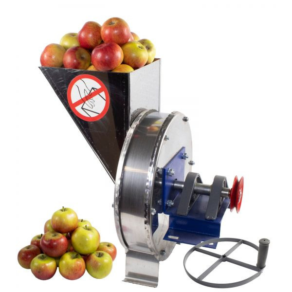 Razatoare fructe Vinita, 140 Kg/ora, manuala, cu fulie pentru motor, tambur si cuva inox